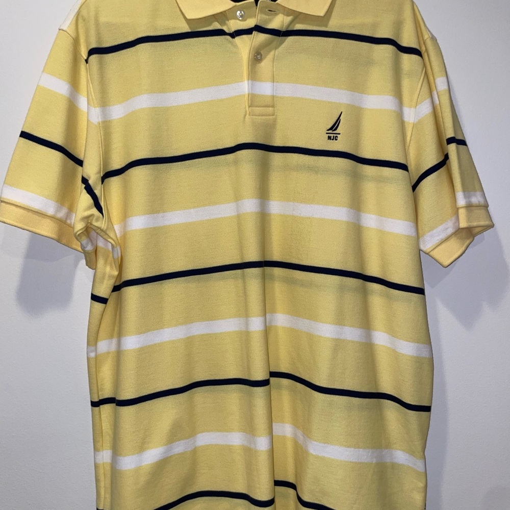Men’s NWOT Nautica Yellow Striped Polo Shirt